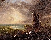 Thomas Cole Romantic Landscape with Ruined Tower USA oil painting artist